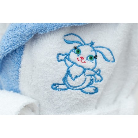 Baby robe "Bunny", height 98 cm, white+blue, Makra-4