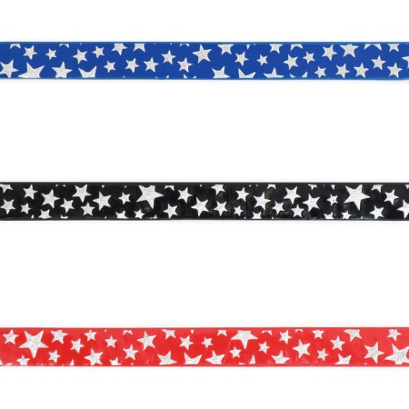 Collar "stars", 31 x 1 cm, artificial leather, mix of flowers-8