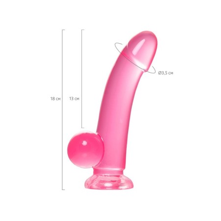 Realistic phallimitator A-Toys by Toyfa Fush, TPE, Pink Color, 18 cm-12