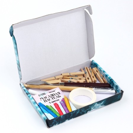 A set for drawing oil pastel. DIY postcards "Naval Mood", Set for Creativity, 4 pcs-3