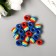 Beads for creativity plastic "Striped cylinder with blue" set of 20 pcs 1x1.2x1.2 cm