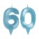 Candle in the cake jubilee "line" (set 2 in 1), number 60, blue metallic, 6.5 cm