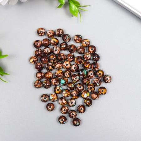 Beads for creativity plastic "Marble. Coffee" d = 0.8 cm set 20 g-1