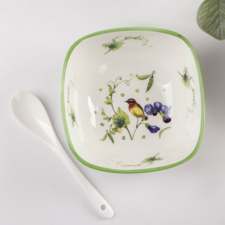 Porcelain salad with a spoon of the green garden, 250 ml-1