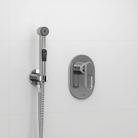 Bida mixer Wasserkraft a111856, with a hygienic shower, hose 100 cm, brass, chrome-1