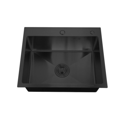 Kitchen sink "RMS" MR-5843BL, mortise, thickness 3.0 and 1 mm, basket, dispenser, graphite-1