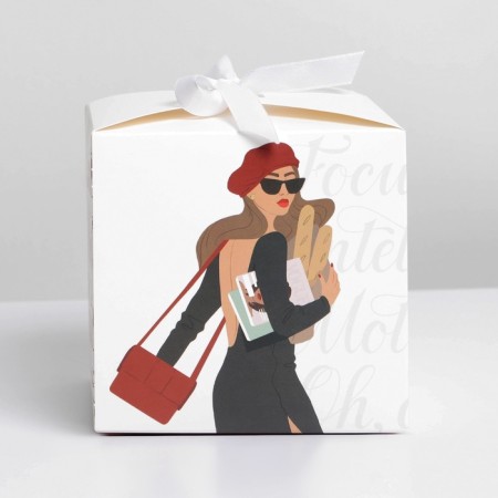 Gift folding box, packaging, Girl, 12 x 12 x 12 cm-4