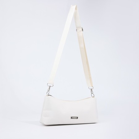 Bag Cross-Bodi with a zipper, white color-6