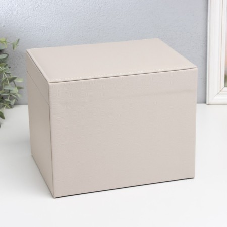 Casket to the leatherette for jewelry "screw" beige22x17x18 cm-4