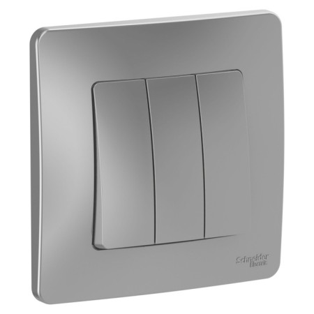 SE BLANCA switch, 10 A, 3 keys, IP20, hidden, aluminum, Blnvs100503