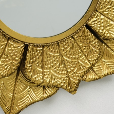Mirror Metal "Flower with embossing" gold 69x79x7 cm-2