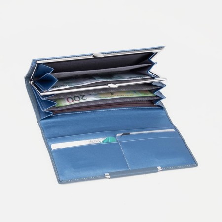 Women's wallet on magnets, blue color-3
