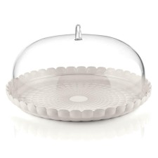 Блюдо сервировочное Guzzini Tiffany, с крышкой, d=30 см, цвет молочно-белый