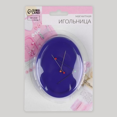 Magnetic needle, with pins, 10 × 7.5 cm, blue color-2