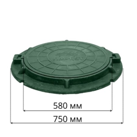 Luke of PPC revision, type "lm", d = 58 cm, up to 1.5 tons, green-4