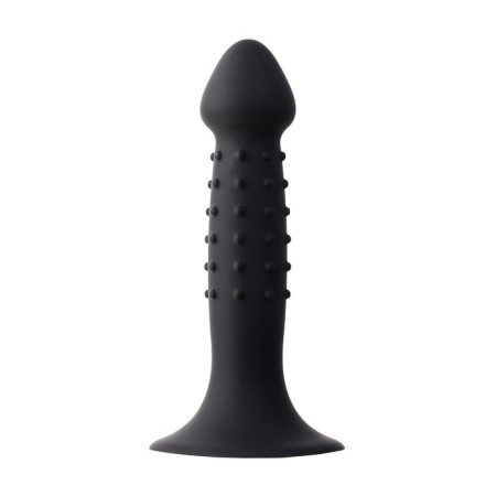 Anal phallimitator A-Toys Spikn, silicone, black color, 14 cm-1