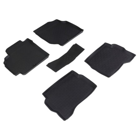 Rubber rugs with a high side for Nissan Almera Classic (B10), 2006-2013