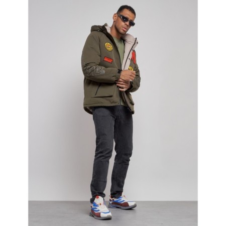 Winter male jacket, size 52, khaki color-10