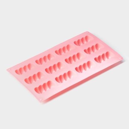 The form for baking the share "Sweets. Babble ", silicone, 12 cells, 28 × 16 × 2 cm, pink color-2