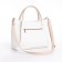 The bag is female, medium size, long belt, white color
