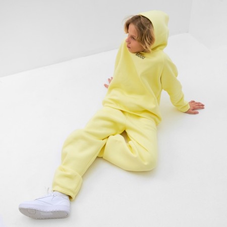 Kids (hoodies, trousers) minku: Basic Line Kids, Oversize, yellow color, height 134-1