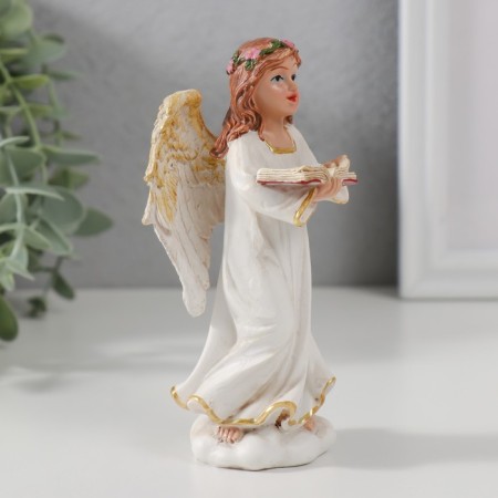 Souvenir Polystone "Angel-girl sings with a book" 12.5x6.5x5.3 cm-1