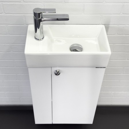 Comforty-Moillete Comfort “Asti-40, white gloss with a sink, 9140-2