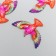 Decor for creativity plastic "Bird pink-orange with gold" 2.3x3.5x0.4 cm
