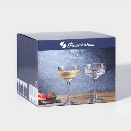 A set of glass glasses for champagne Elysia, 260 ml, 4 pcs-5