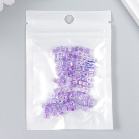Glass beads 6/0 "Cube. Translucent. Lilac" 10 g-2
