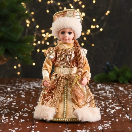 Snow Maiden "Dress with sequins" moves, 30 cm, gold