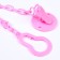 Holder for the nipple - dummy, “little lady”, on the chain, pink color