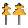 Set of milling plants Encor Prof 46520, for lining, D = 8 mm, 50 x 30 mm, 2 pcs.