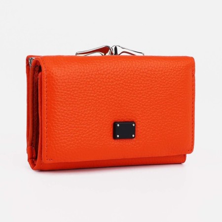 Women's wallet on magnets, orange color