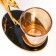 Summary metal, glass for 1 candle "Bird on the palm tree" D-5 cm, gold 8x16x19 cm