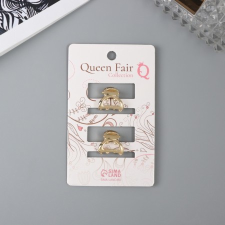 Hair crab "Sherry" (set 2 pcs) classic an arc, 1.5 cm, gold-1