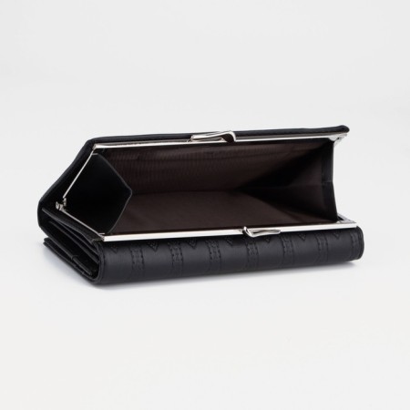 Women's wallet on magnets, black color-2