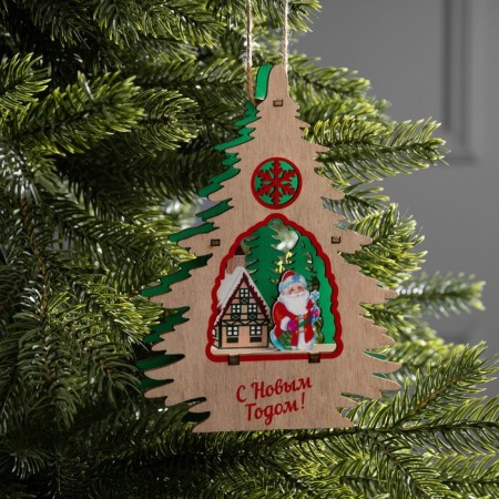 Submarine Supplier "Santa Claus", 13x3x18 cm, 6 LED, AAAX2 (not in set.), Glows warm white-1
