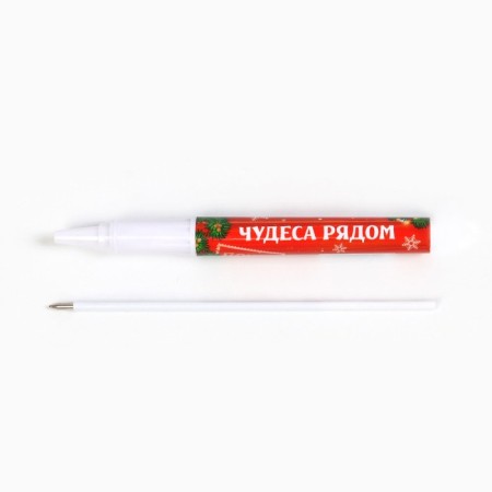 Pen Plastic with a cap "Miracles nearby", Blue pasta 0.7 mm-2