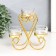 Summary metal, glass for 3 candles "curls" d-4.5 cm gold 14x7.5x15 cm