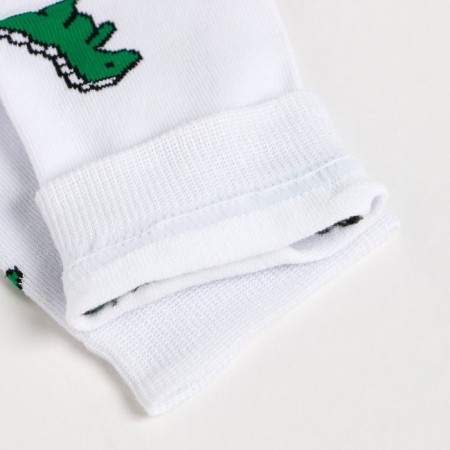 Socks "dinosaurics", white color, size 25-27 (40-42)-3