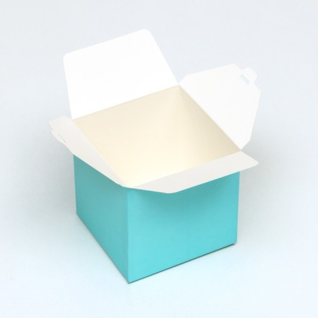 The box is folding, square, blue, 8 x 8 x 8 cm,-2