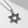 Men's pendant, "Viking" star David, color black silver, 69 cm