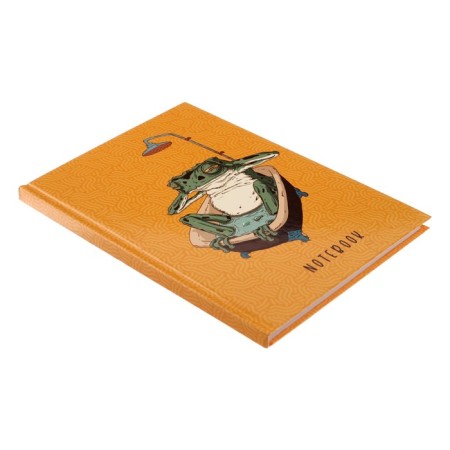 Notebook A5, 80 sheets in the line "Frog in the shower", a solid cover, glossy lamination, an offset block 65g/m2-1