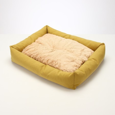 An animals bed, 60*50*15 cm, martial, synthetic winterizer, temptation. Fur, mustard-2