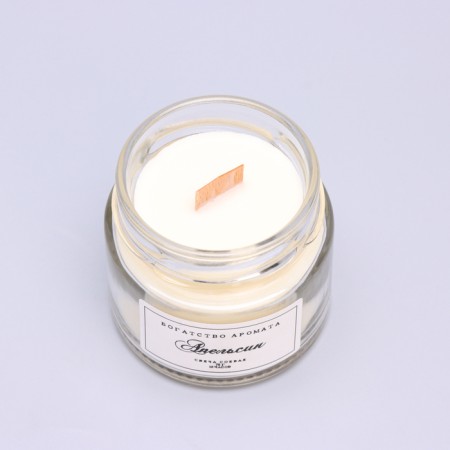 Aromatic candle made of soy wax in a bank, 75 g, orange-3