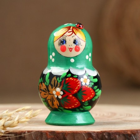 Matryoshka "God's cow", green dress, 5 puppet, 10-12 cm-6