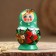 Matryoshka "God's cow", green dress, 5 puppet, 10-12 cm