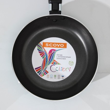 COLIBRI pan, D = 18 cm, plastic handle, anti -stick coating, blue color-3