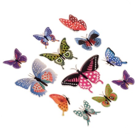 Butterflies cardboard "peas" set 12 pcs h = 4-10 cm on magnet-5